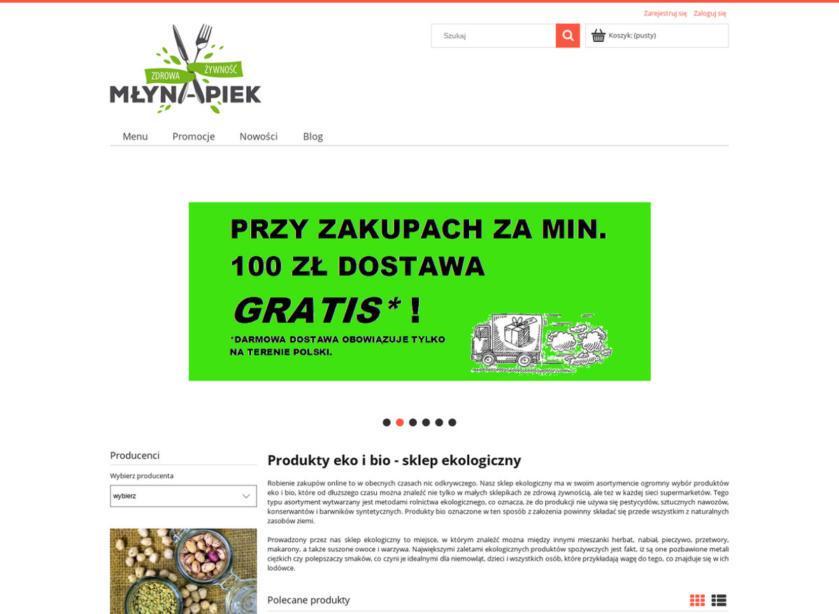 Młynapiek. Żywność naturalna.