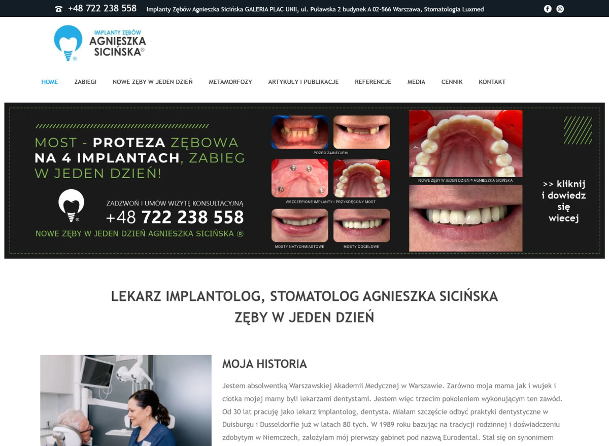 Stomatolog, Implantolog Agnieszka Sicińska